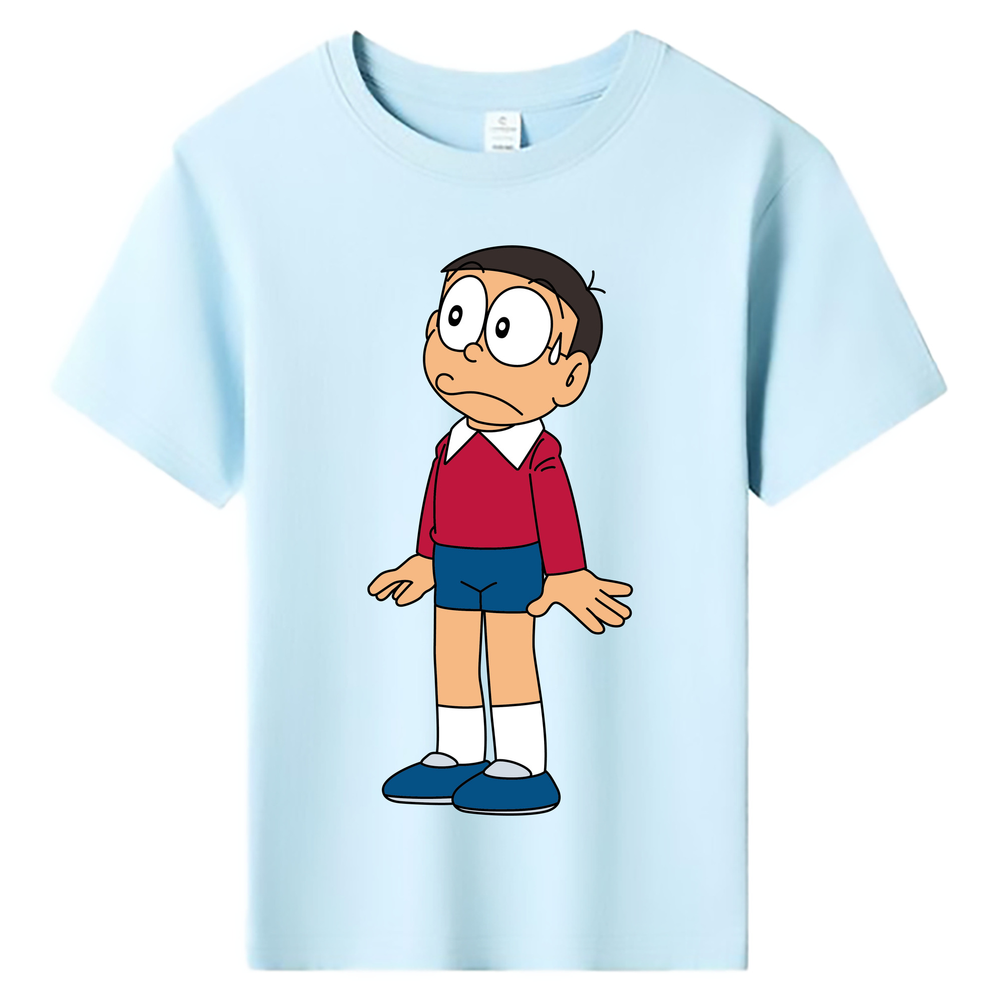 （画像用） ドラえもん 野比 のび太 Doraemon Nobita Nobi 綿100％キッズTシャツ（フロントプリント）